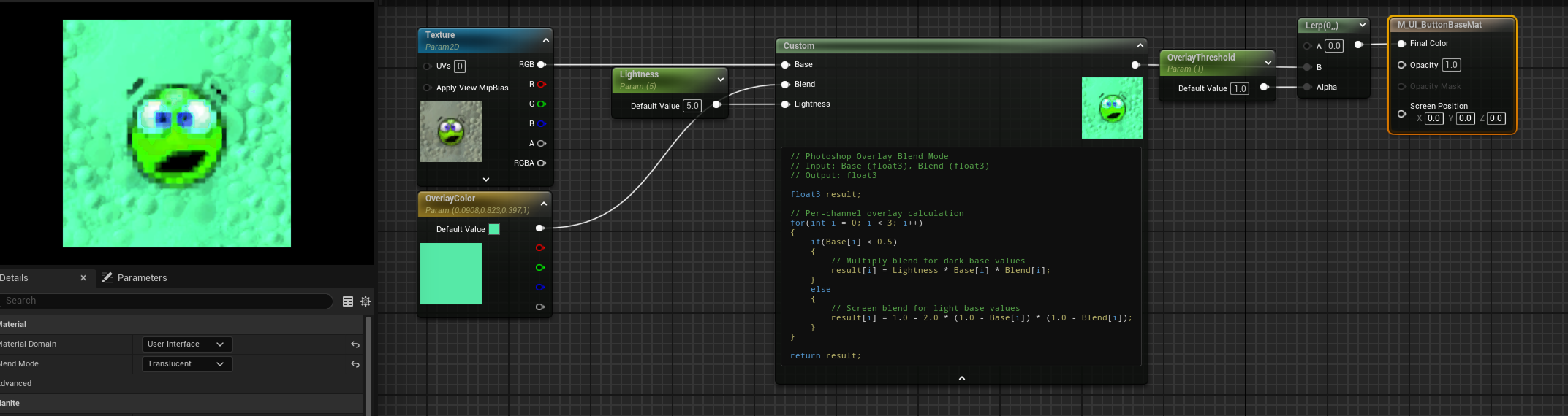 Custom Unreal engine Overlay node