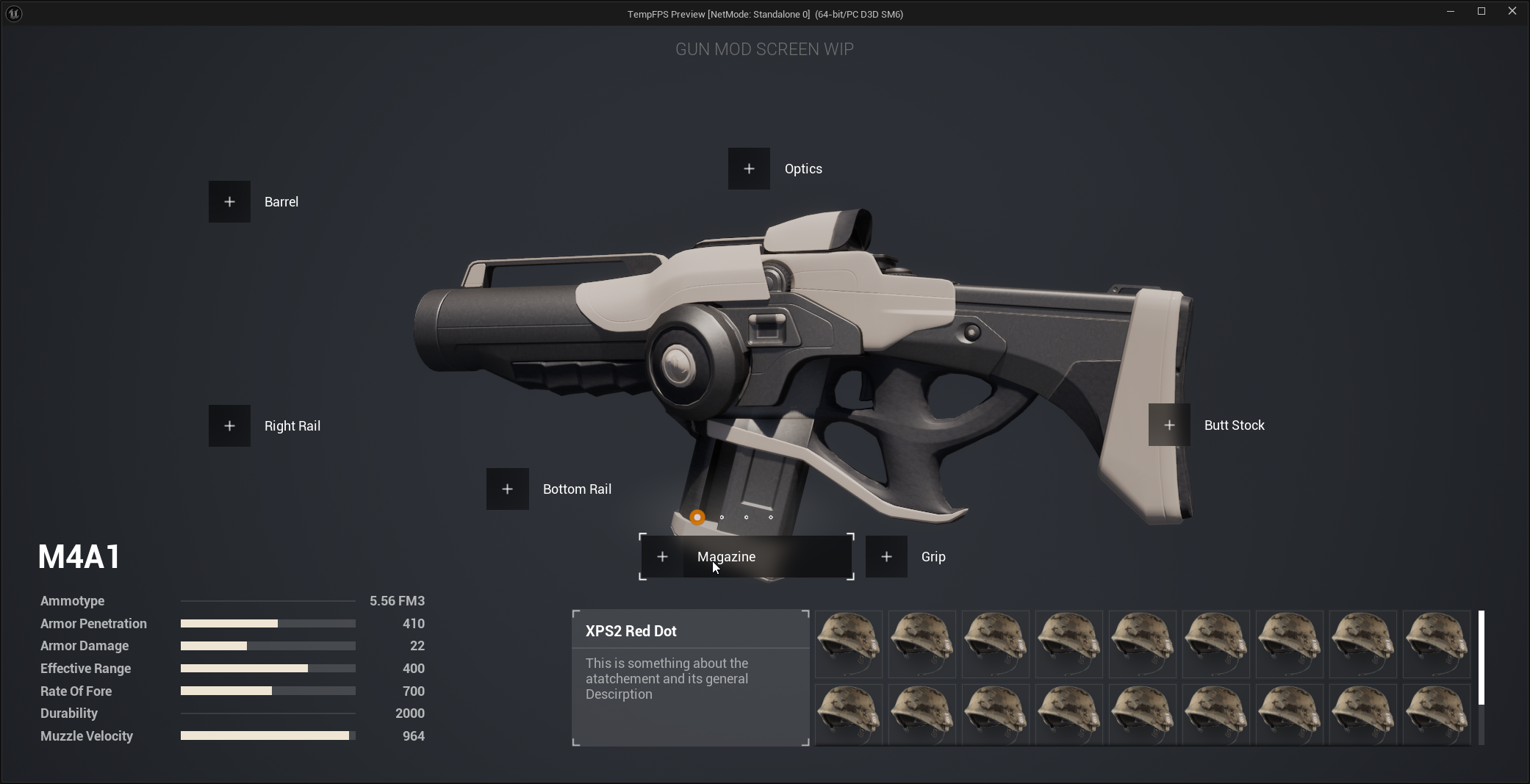 Gun Modification Screen